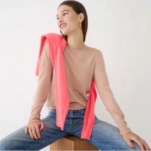 J.Crew Halle Merino Wool Crewneck Sweater in Luxury Camel Color Size XS